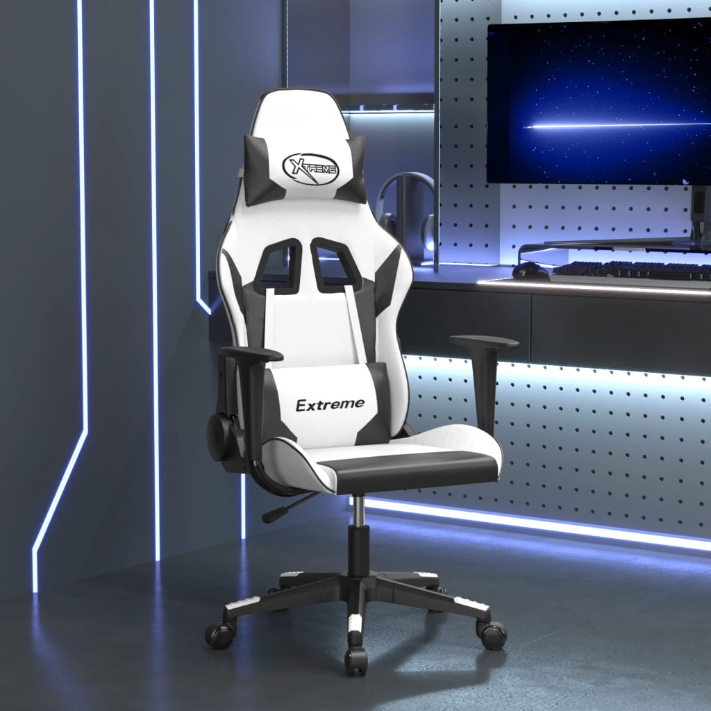 Sedia Da Gaming Massaggiante Poggiapiedi Similpelle