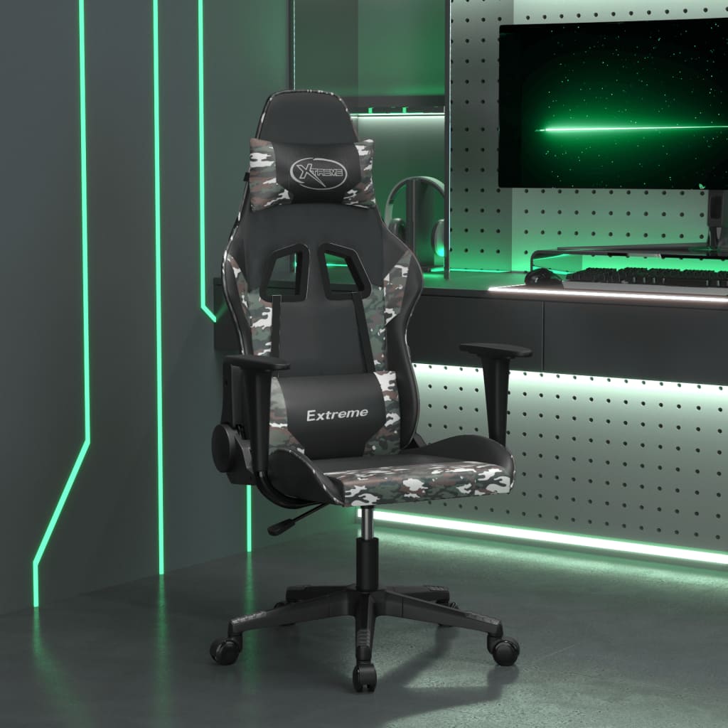 Sedia Da Gaming Massaggiante Poggiapiedi Similpelle