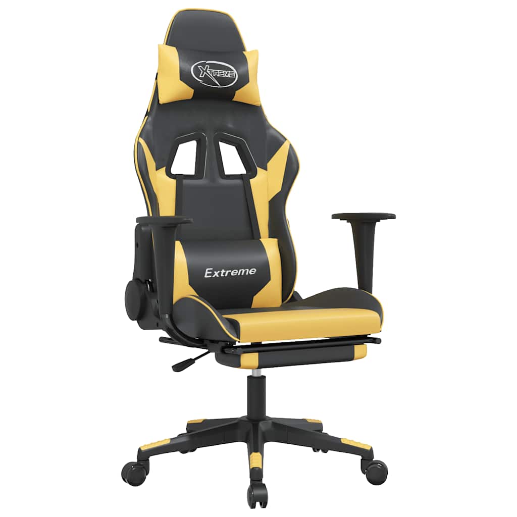 Sedia Da Gaming Massaggiante Poggiapiedi Similpelle