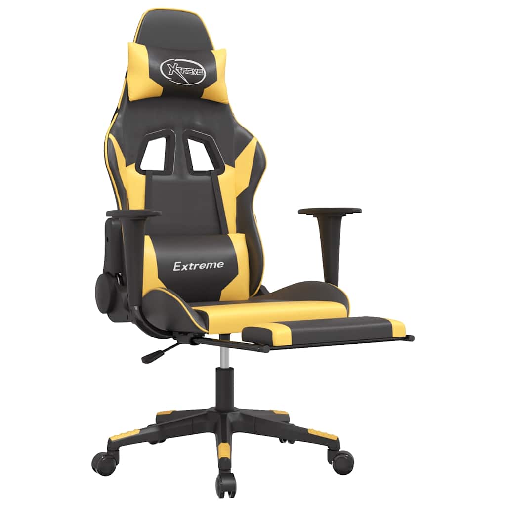 Sedia Da Gaming Massaggiante Poggiapiedi Similpelle