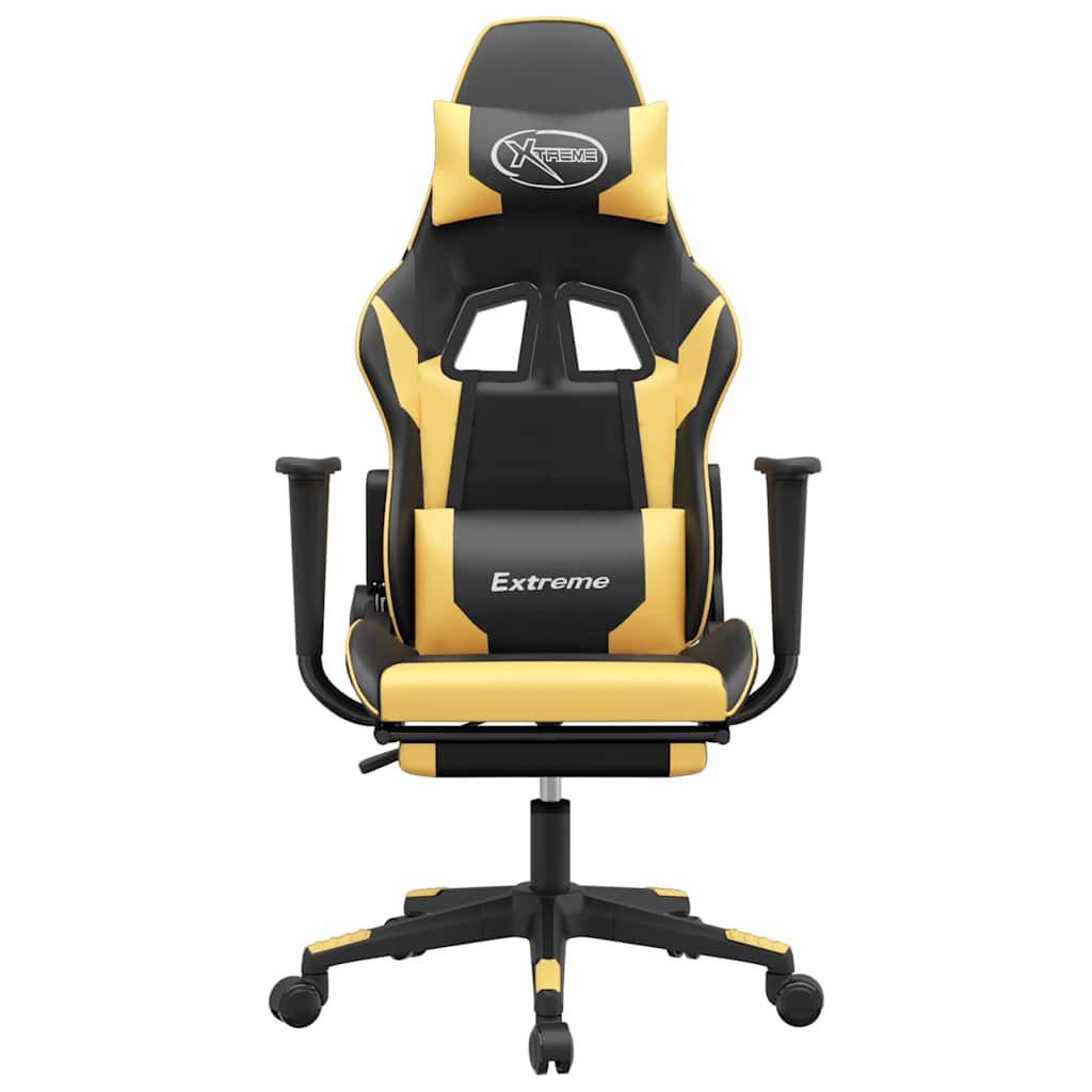 Sedia Da Gaming Massaggiante Poggiapiedi Similpelle