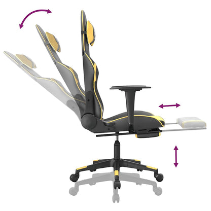 Sedia Da Gaming Massaggiante Poggiapiedi Similpelle