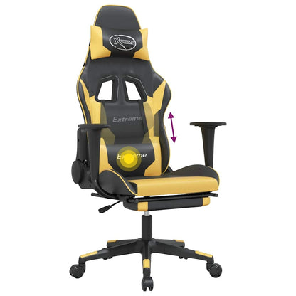 Sedia Da Gaming Massaggiante Poggiapiedi Similpelle