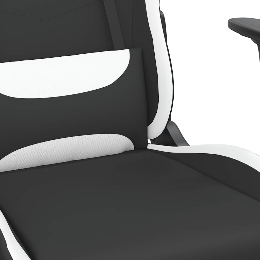 Sedia Da Gaming Massaggio E Poggiapiedi Tessuto Nero E