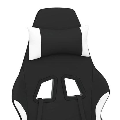 Sedia Da Gaming Massaggio E Poggiapiedi Tessuto Nero E