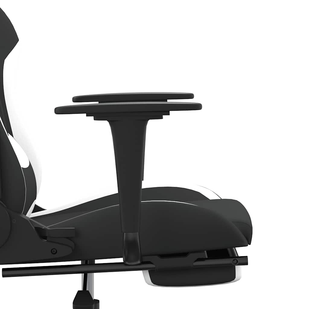 Sedia Da Gaming Massaggio E Poggiapiedi Tessuto Nero E