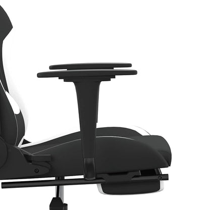 Sedia Da Gaming Massaggio E Poggiapiedi Tessuto Nero E