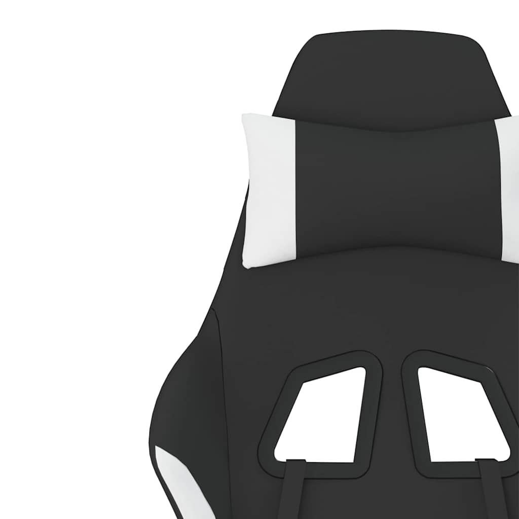 Sedia Da Gaming Massaggio E Poggiapiedi Tessuto Nero E