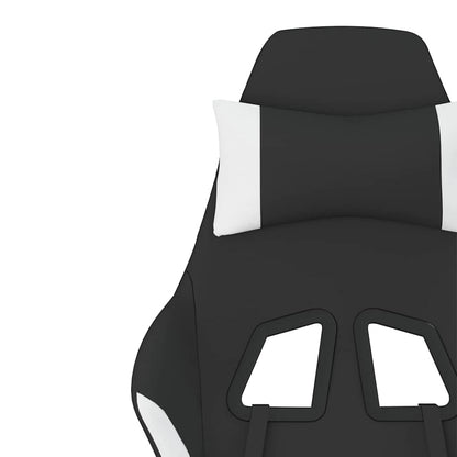 Sedia Da Gaming Massaggio E Poggiapiedi Tessuto Nero E