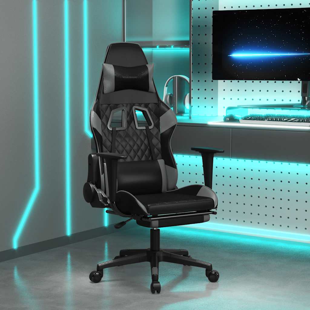 Sedia Gaming Massaggio Poggiapiedi Similpelle