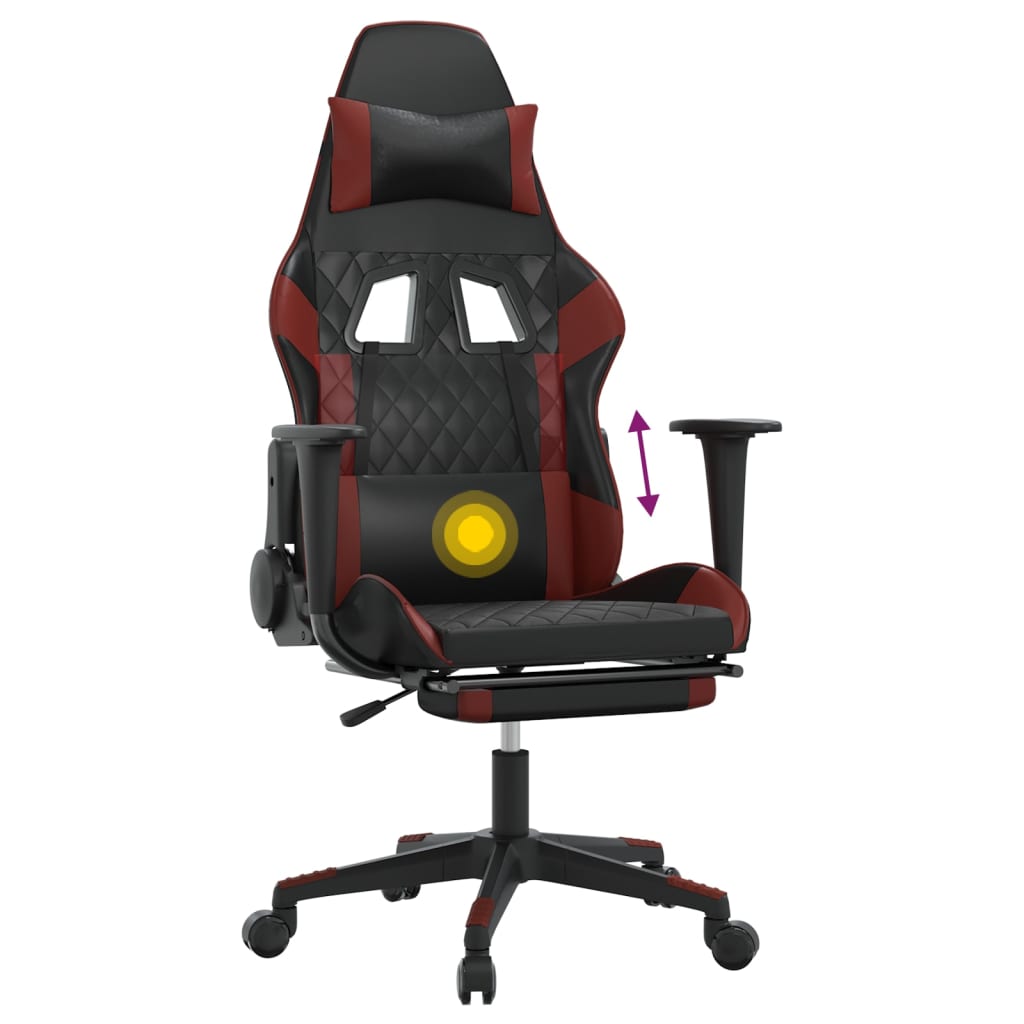 Sedia Gaming Massaggio Poggiapiedi Similpelle