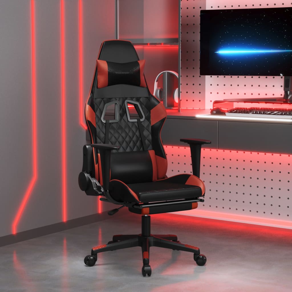Sedia Gaming Massaggio Poggiapiedi Similpelle