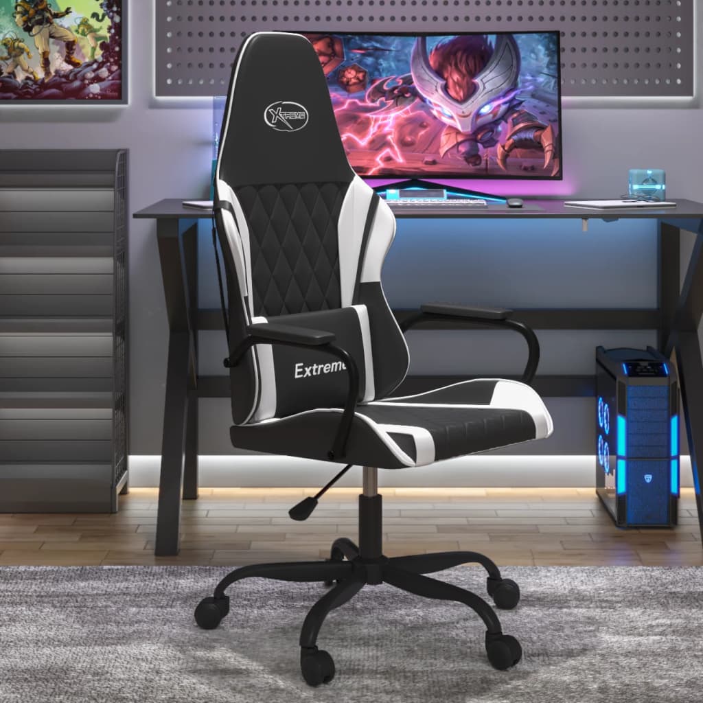Sedia Da Gaming Massaggiante In Similpelle