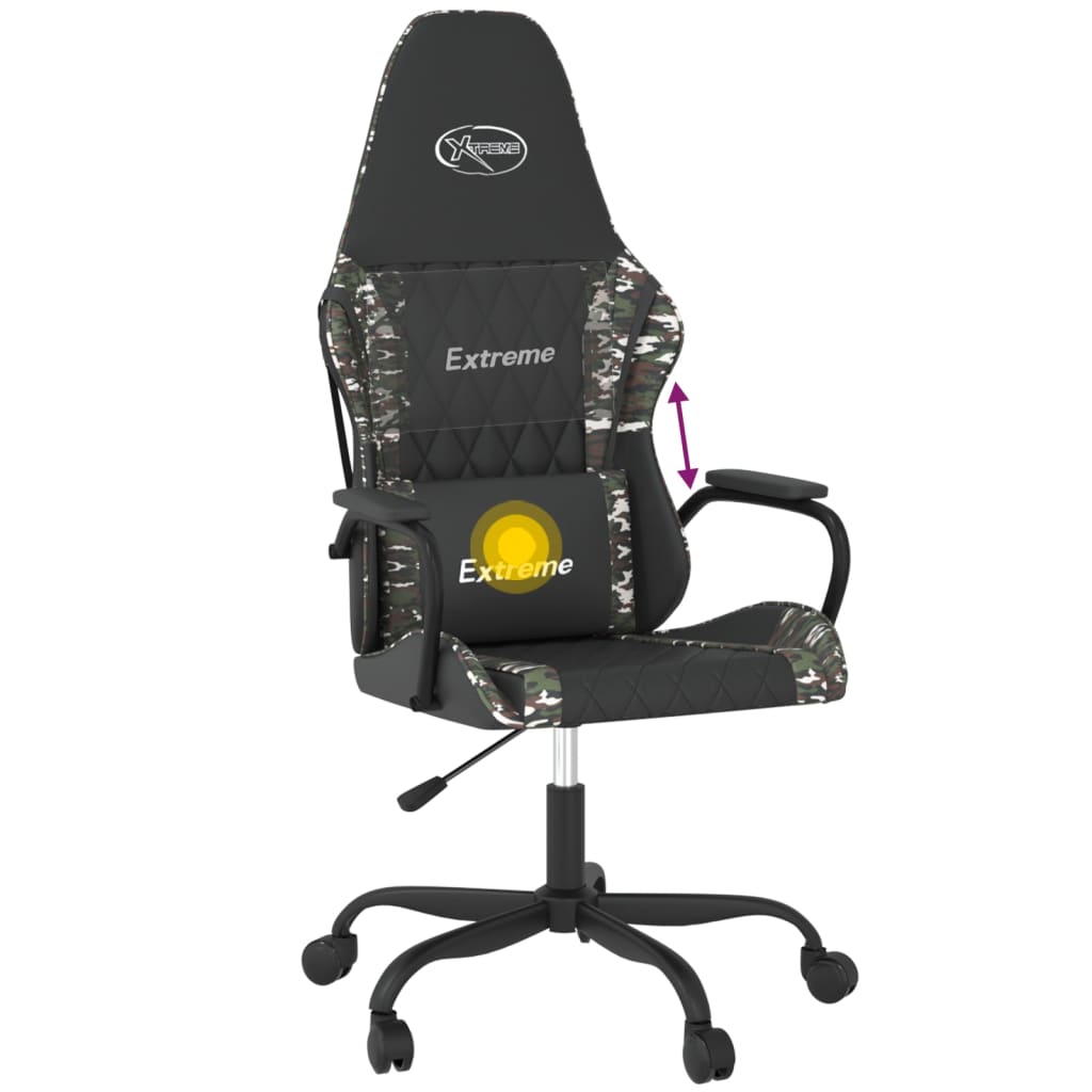 Sedia Da Gaming Massaggiante In Similpelle