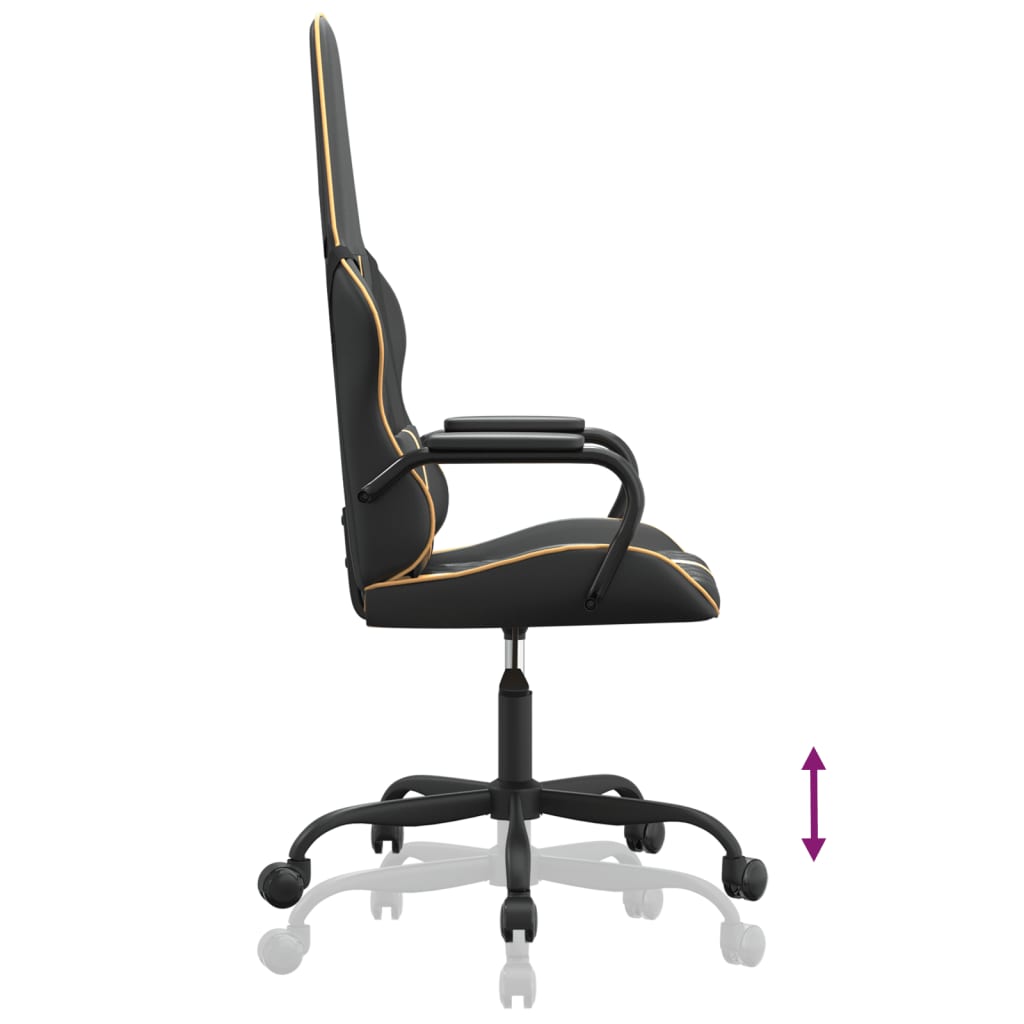 Sedia Da Gaming Massaggiante E Nero In Similpelle