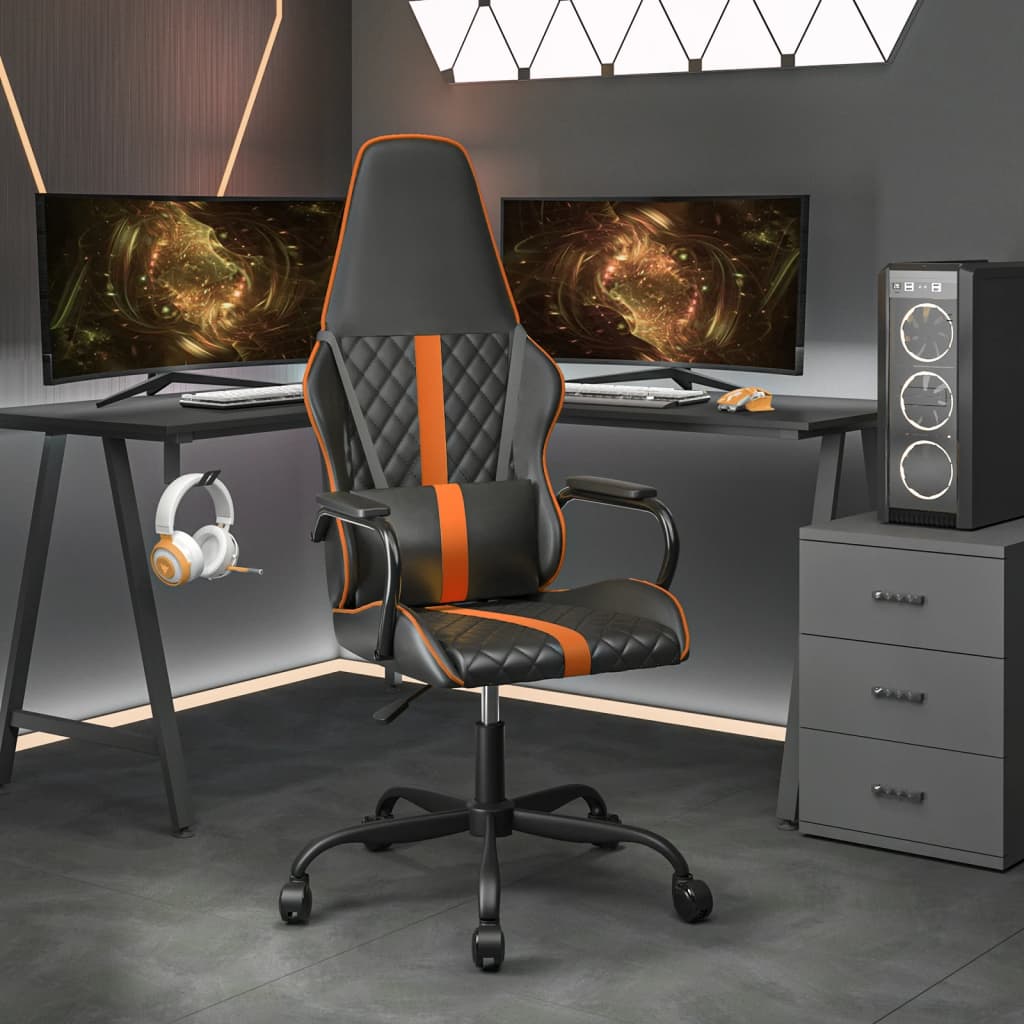 Sedia Da Gaming Massaggiante E Nero In Similpelle