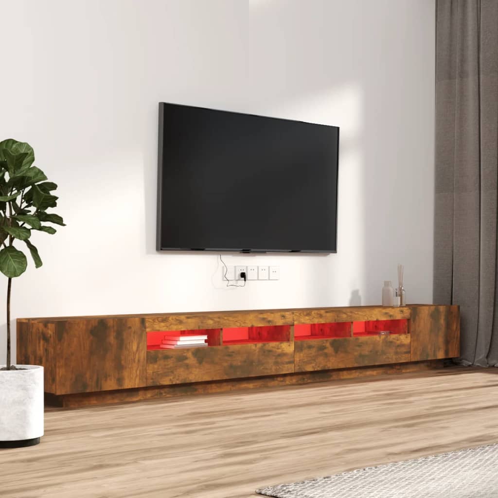 Set Mobili Tv 3Pz Con Luci Led In Legno Multistrato