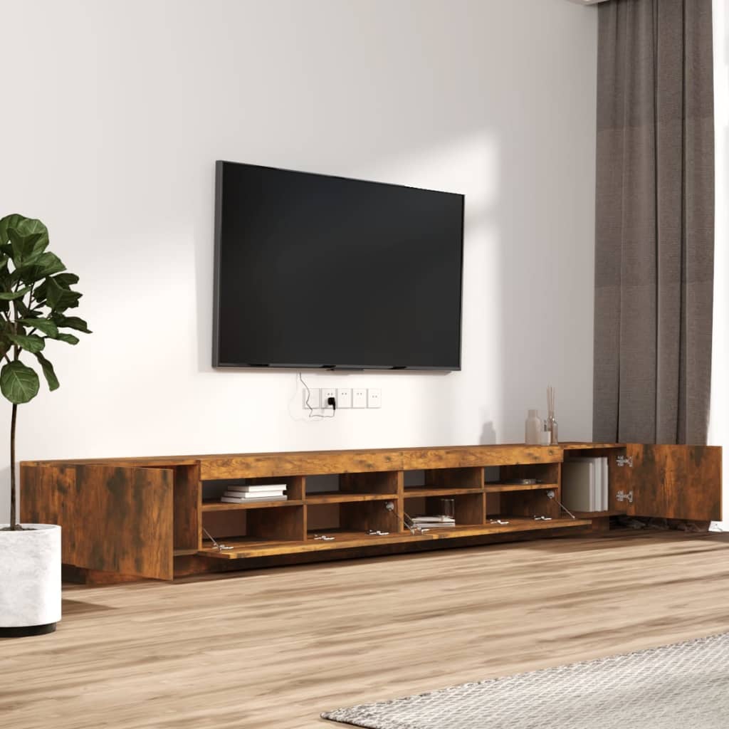 Set Mobili Tv 3Pz Con Luci Led In Legno Multistrato