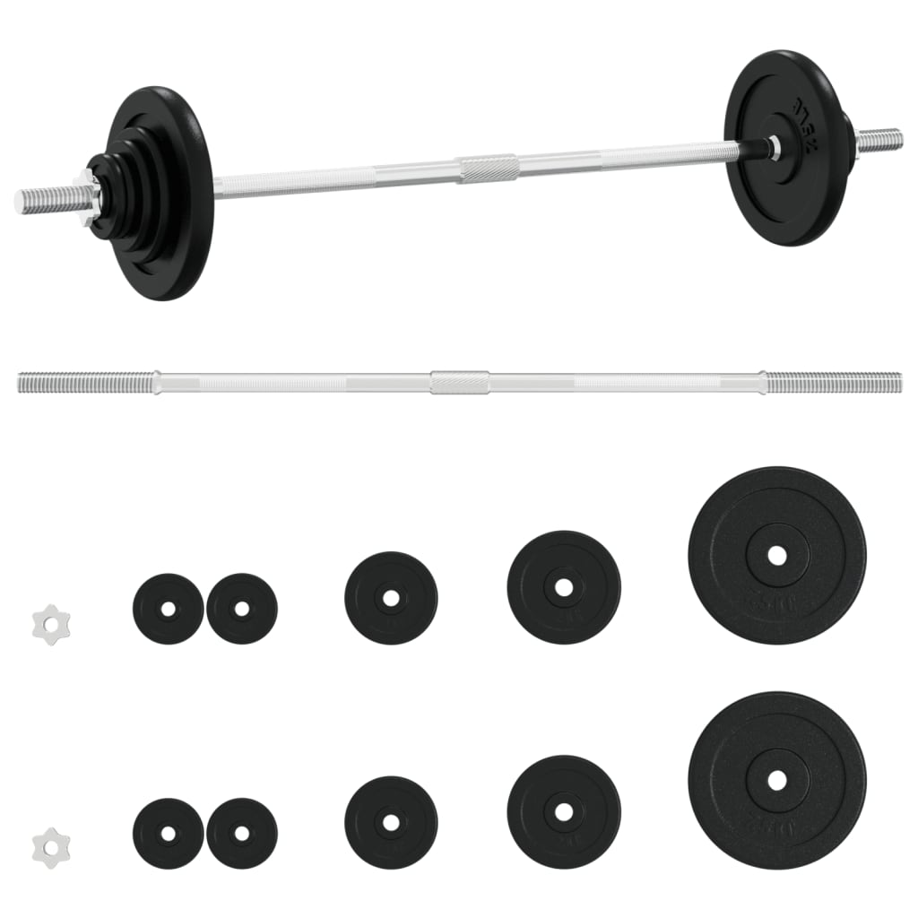 Set Bilanciere Con Dischi 30 Kg In Ghisa