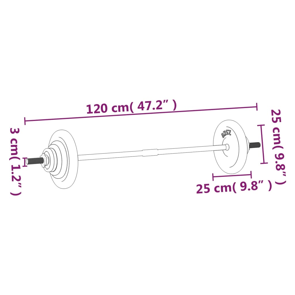 Set Bilanciere Con Dischi 30 Kg In Ghisa