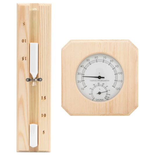 Set Timer Igrotermografo E Clessidra Sauna 2 In 1 Massello Pino