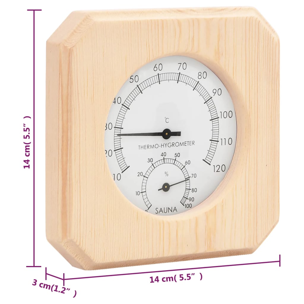 Set Timer Igrotermografo E Clessidra Sauna 2 In 1 Massello Pino