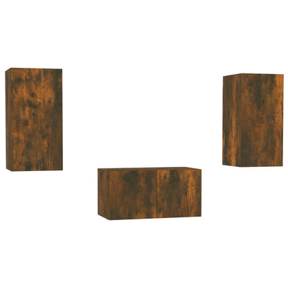 Set Mobili Porta Tv 3 Pz In Legno Multistrato