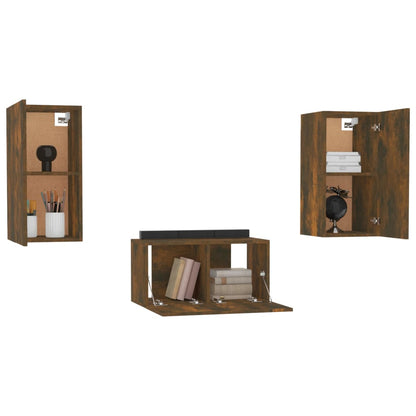Set Mobili Porta Tv 3 Pz In Legno Multistrato