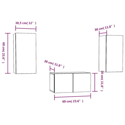 Set Mobili Porta Tv 3 Pz In Legno Multistrato