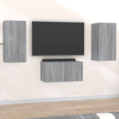 Set Mobili Porta Tv 3 Pz In Legno Multistrato