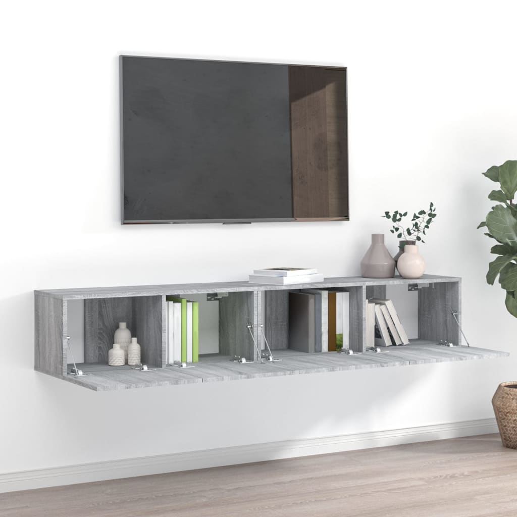 Mobili Tv A Parete 3 Pz 100X30X30 Cm In Truciolato