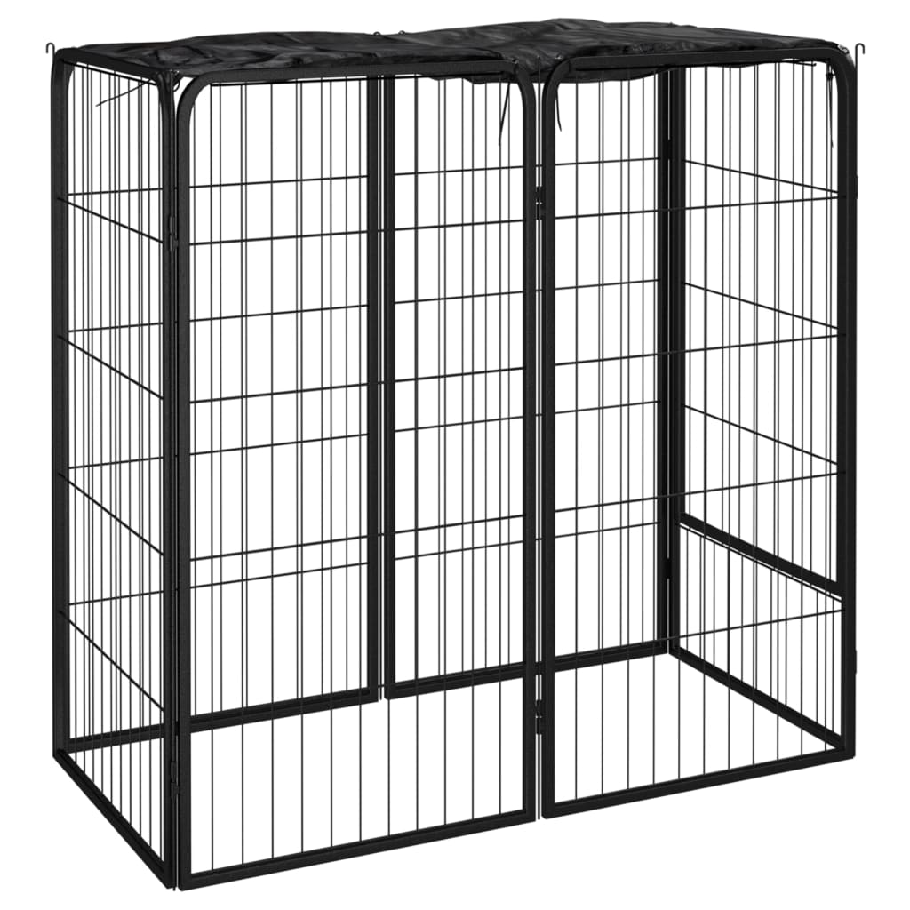 Box Cani 26 Pannelli Nero 50X100 Cm Acciaio Verniciato Polvere