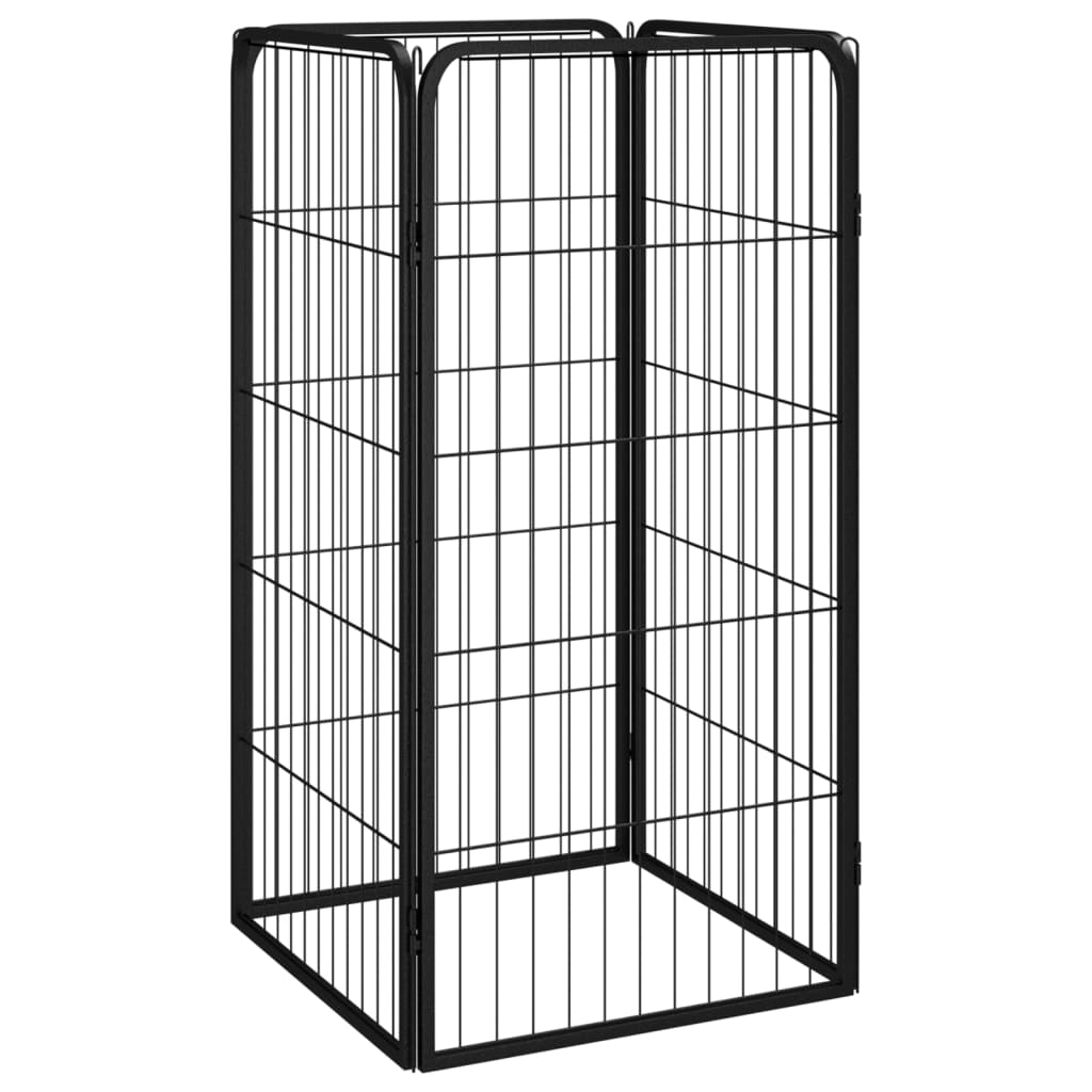 Box Cani 12 Pannelli Nero 50X100 Cm Acciaio Verniciato Polvere