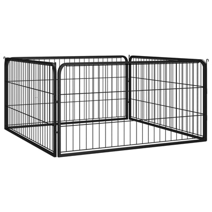 Box Cani 32 Pannelli Nero 100X50 Cm Acciaio Verniciato Polvere