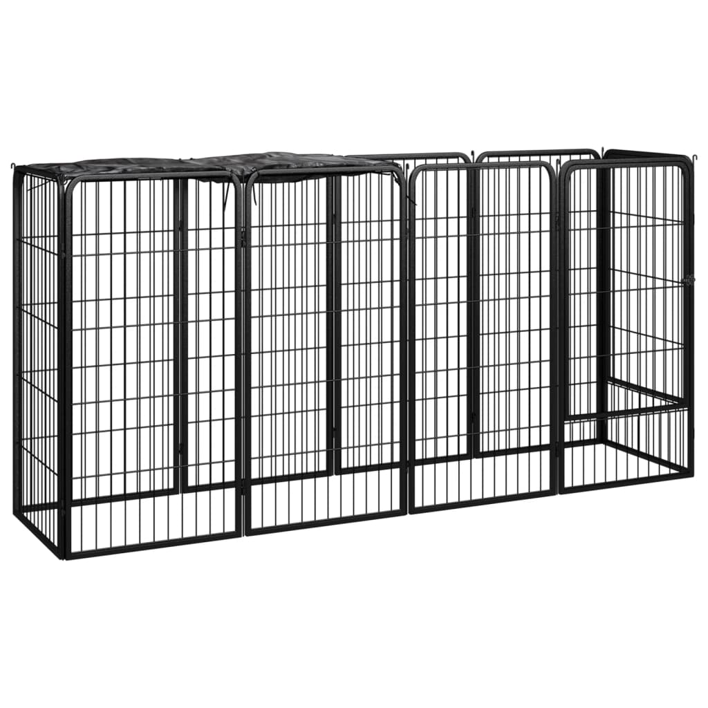 Box Cani 26 Pannelli Nero 50X100 Cm Acciaio Verniciato Polvere