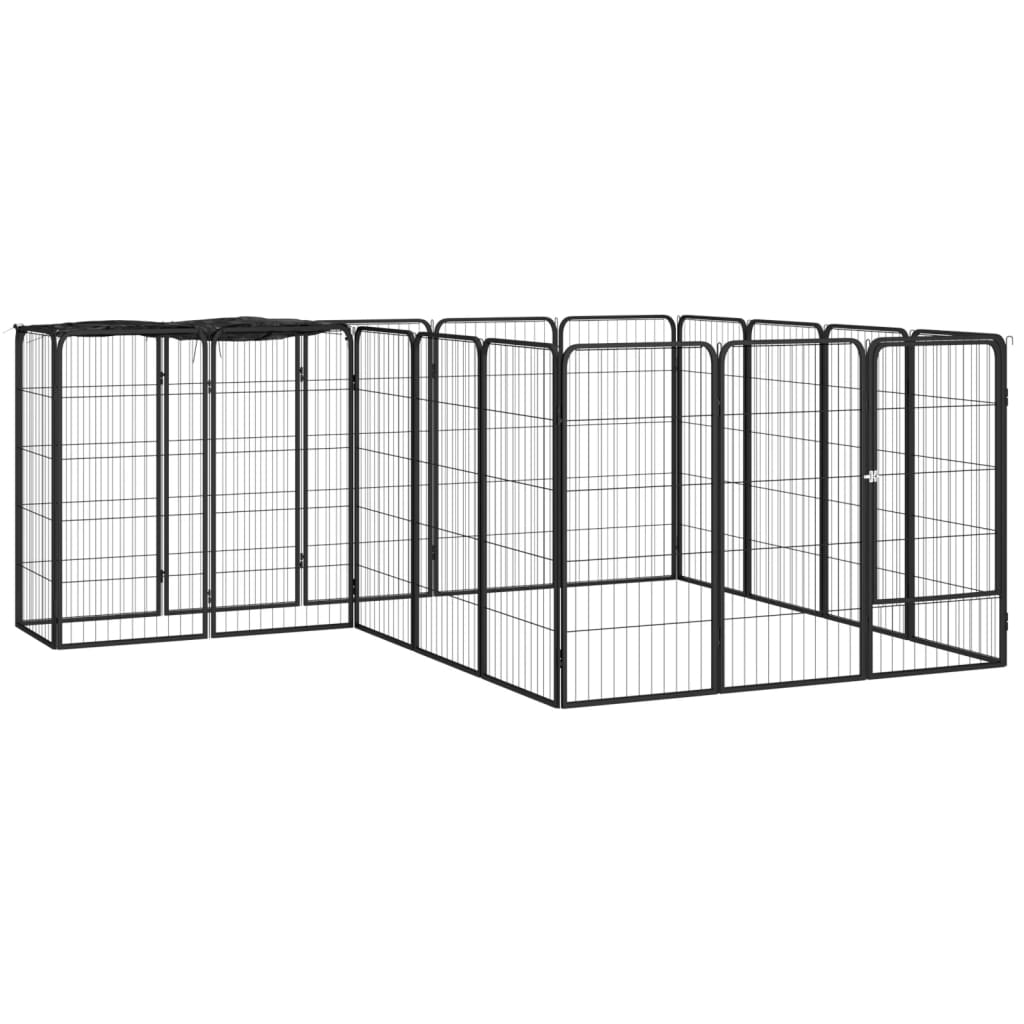 Box Cani 26 Pannelli Nero 50X100 Cm Acciaio Verniciato Polvere