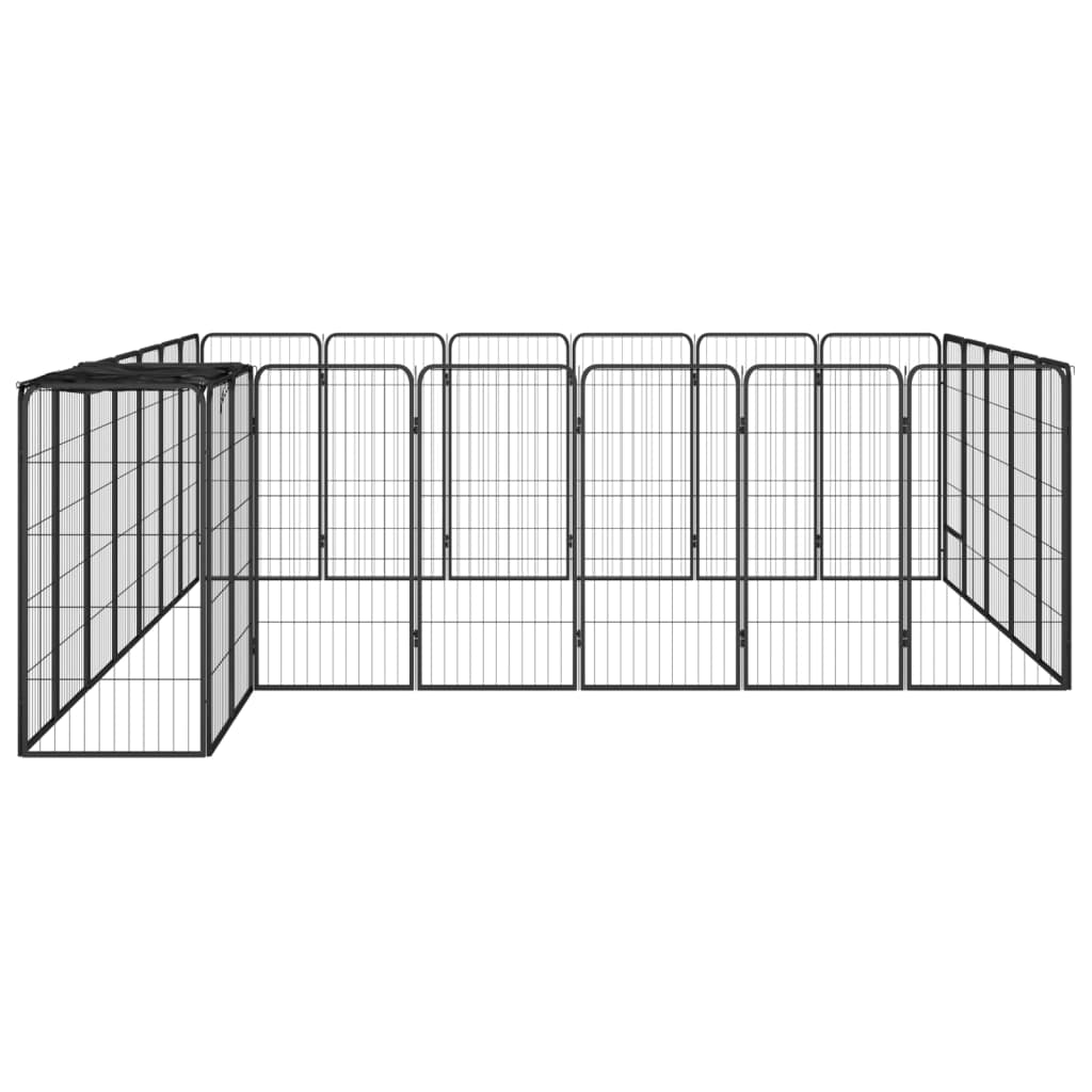 Box Cani 26 Pannelli Nero 50X100 Cm Acciaio Verniciato Polvere