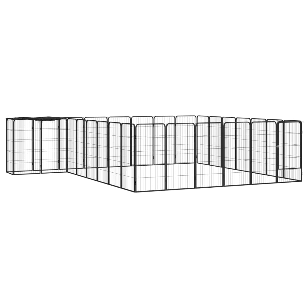 Box Cani 26 Pannelli Nero 50X100 Cm Acciaio Verniciato Polvere