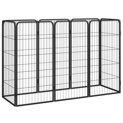 Box Cani 12 Pannelli Nero 50X100 Cm Acciaio Verniciato Polvere