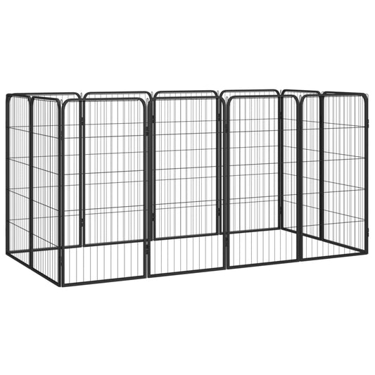 Box Cani 12 Pannelli Nero 50X100 Cm Acciaio Verniciato Polvere