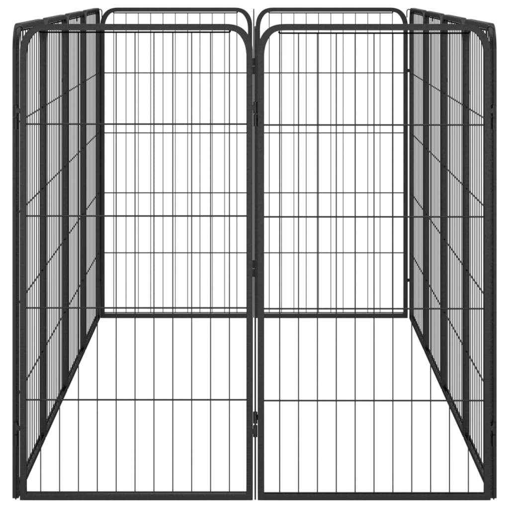 Box Cani 12 Pannelli Nero 50X100 Cm Acciaio Verniciato Polvere