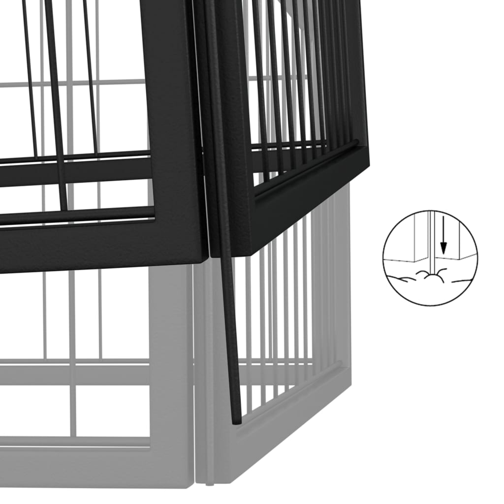 Box Cani 12 Pannelli Nero 50X100 Cm Acciaio Verniciato Polvere