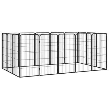 Box Cani 12 Pannelli Nero 50X100 Cm Acciaio Verniciato Polvere