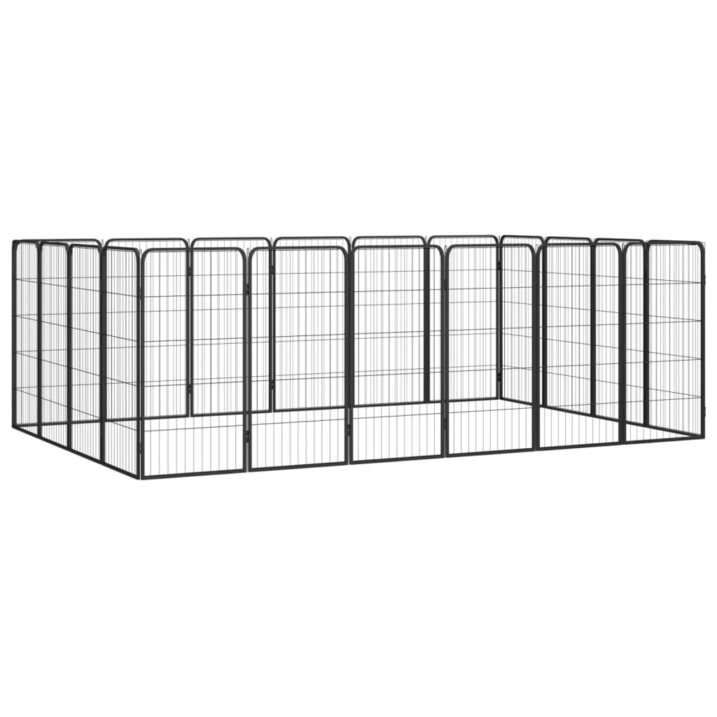 Box Cani 12 Pannelli Nero 50X100 Cm Acciaio Verniciato Polvere
