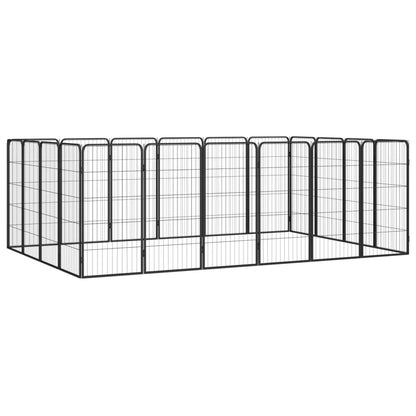 Box Cani 12 Pannelli Nero 50X100 Cm Acciaio Verniciato Polvere