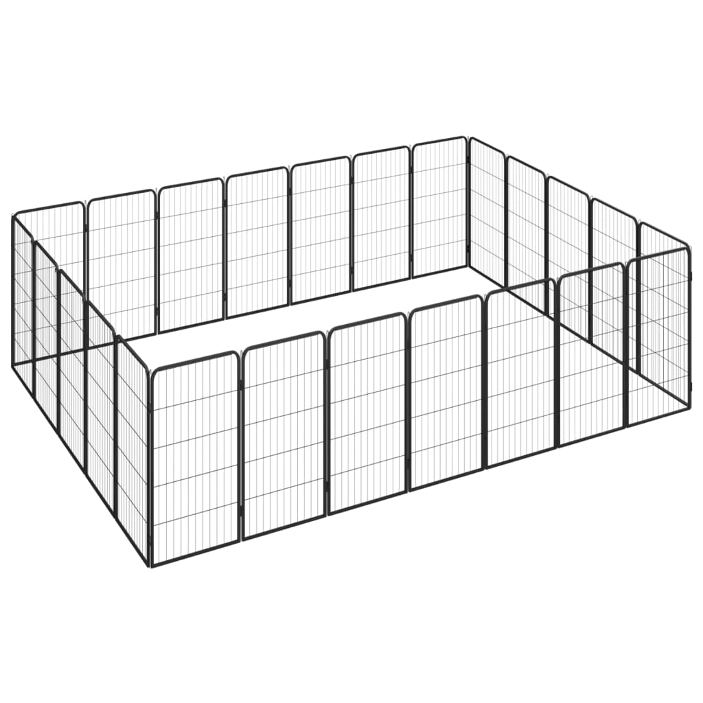 Box Cani 12 Pannelli Nero 50X100 Cm Acciaio Verniciato Polvere