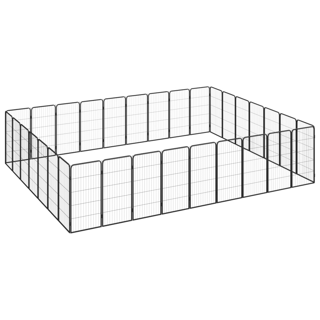 Box Cani 12 Pannelli Nero 50X100 Cm Acciaio Verniciato Polvere