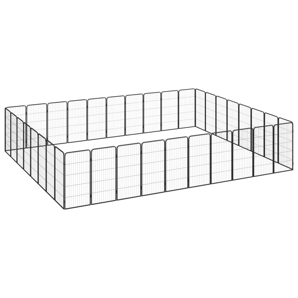 Box Cani 12 Pannelli Nero 50X100 Cm Acciaio Verniciato Polvere