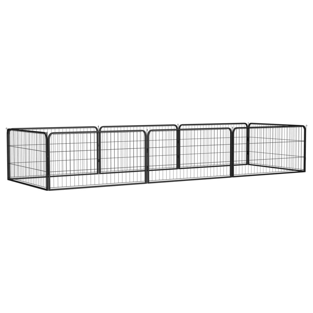 Box Cani 32 Pannelli Nero 100X50 Cm Acciaio Verniciato Polvere