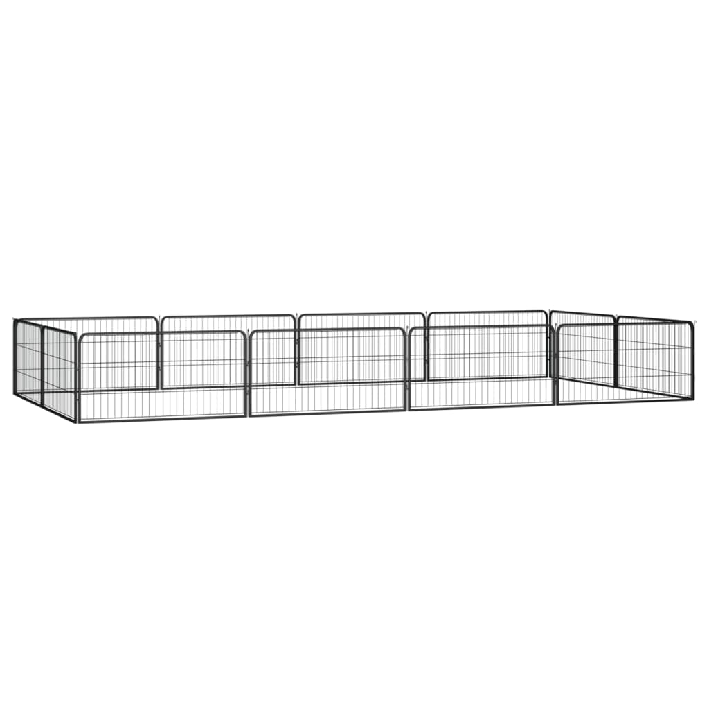 Box Cani 32 Pannelli Nero 100X50 Cm Acciaio Verniciato Polvere